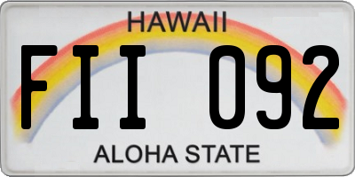 HI license plate FII092