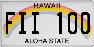 HI license plate FII100