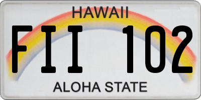 HI license plate FII102