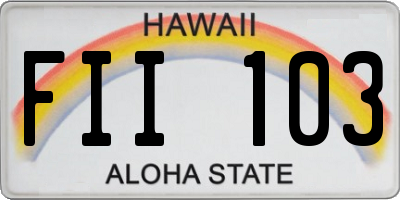 HI license plate FII103