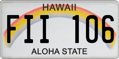 HI license plate FII106