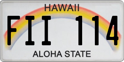 HI license plate FII114