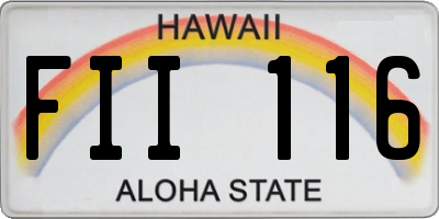 HI license plate FII116