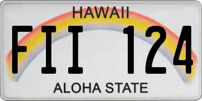 HI license plate FII124