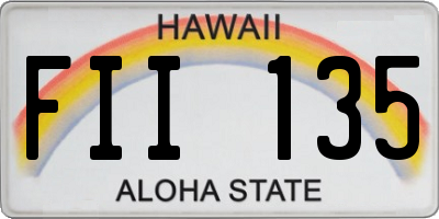 HI license plate FII135