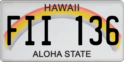 HI license plate FII136
