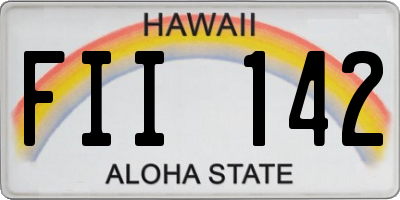 HI license plate FII142
