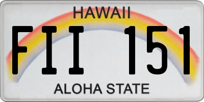 HI license plate FII151