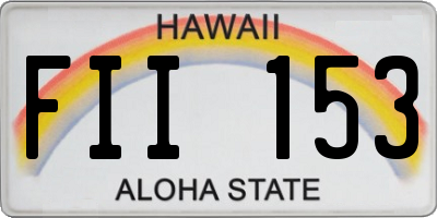 HI license plate FII153