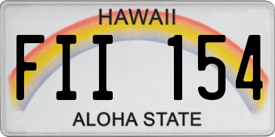 HI license plate FII154