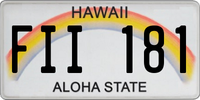 HI license plate FII181