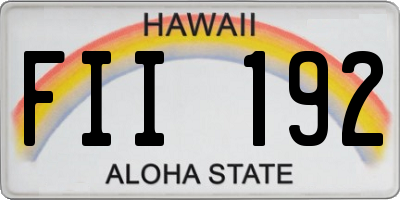 HI license plate FII192