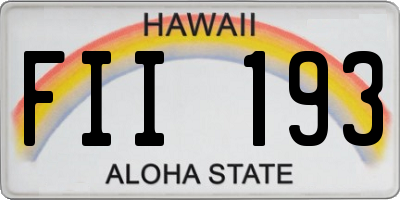 HI license plate FII193