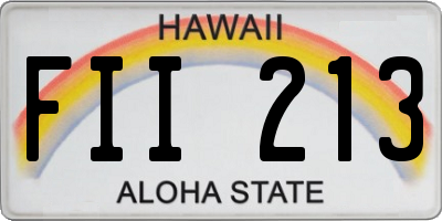 HI license plate FII213