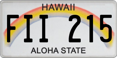 HI license plate FII215
