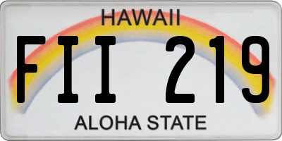 HI license plate FII219