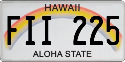 HI license plate FII225