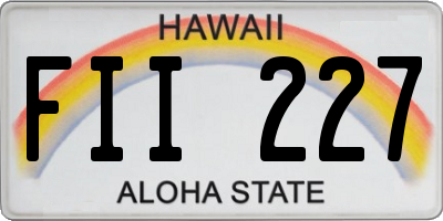 HI license plate FII227
