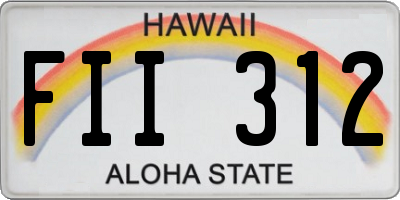 HI license plate FII312