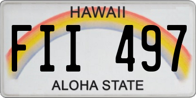 HI license plate FII497