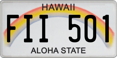 HI license plate FII501