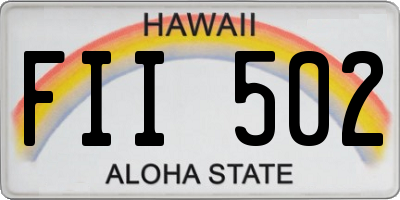 HI license plate FII502