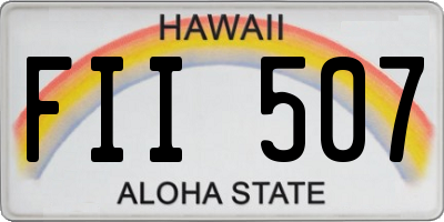 HI license plate FII507