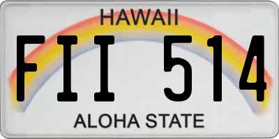 HI license plate FII514