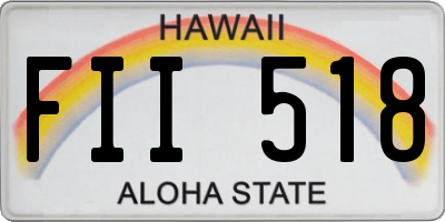 HI license plate FII518