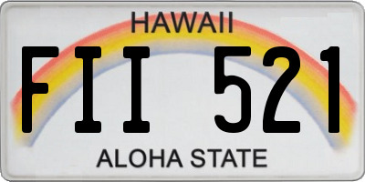 HI license plate FII521