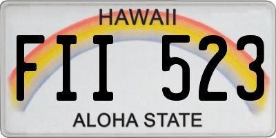 HI license plate FII523