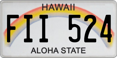 HI license plate FII524