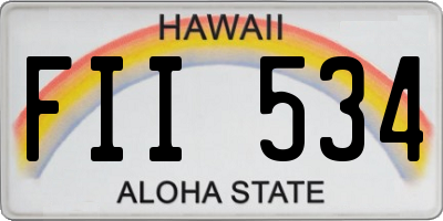 HI license plate FII534