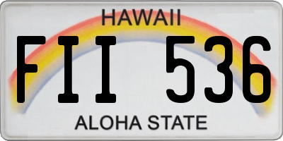HI license plate FII536