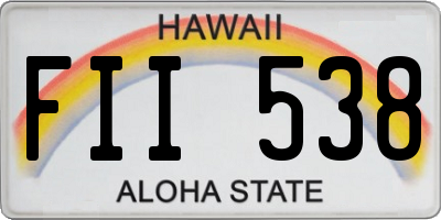 HI license plate FII538