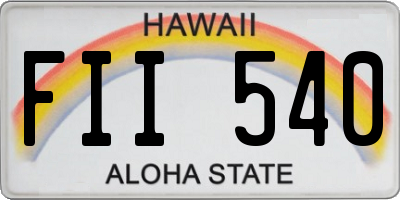 HI license plate FII540