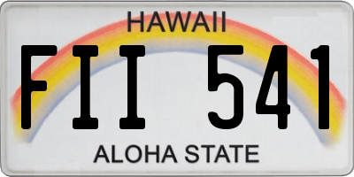 HI license plate FII541