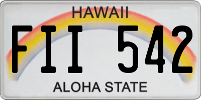 HI license plate FII542