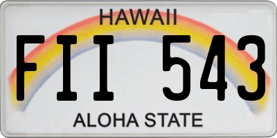HI license plate FII543
