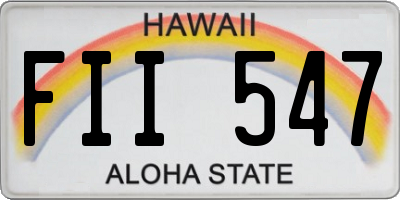 HI license plate FII547