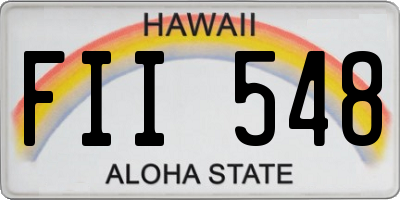 HI license plate FII548