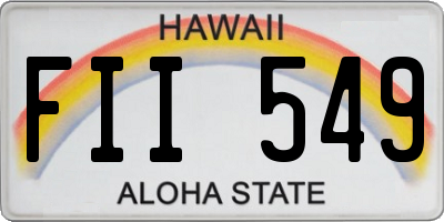 HI license plate FII549