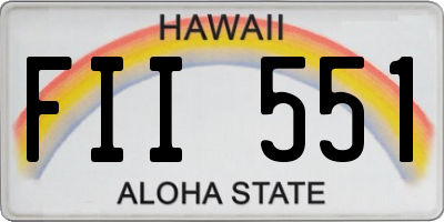 HI license plate FII551