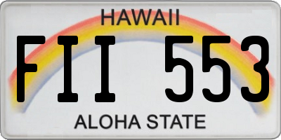 HI license plate FII553