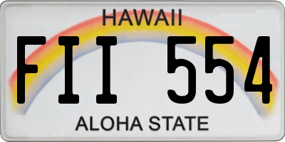 HI license plate FII554