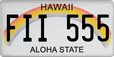 HI license plate FII555