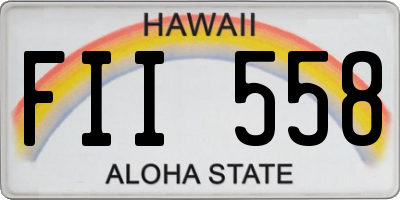 HI license plate FII558