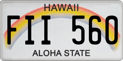 HI license plate FII560
