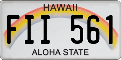 HI license plate FII561
