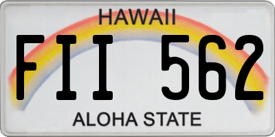 HI license plate FII562